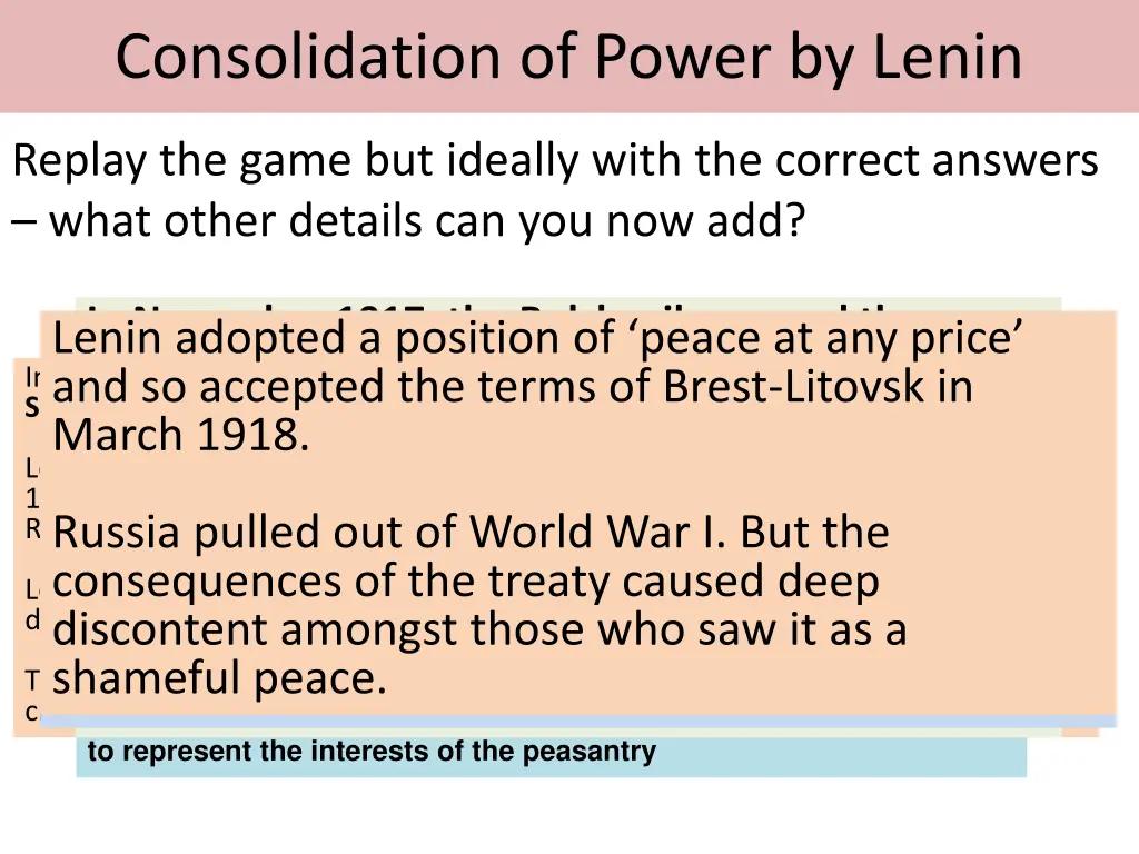 consolidation of power by lenin