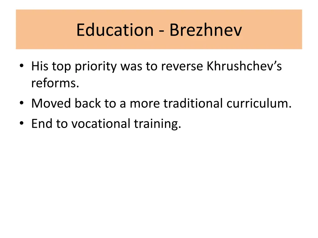 education brezhnev