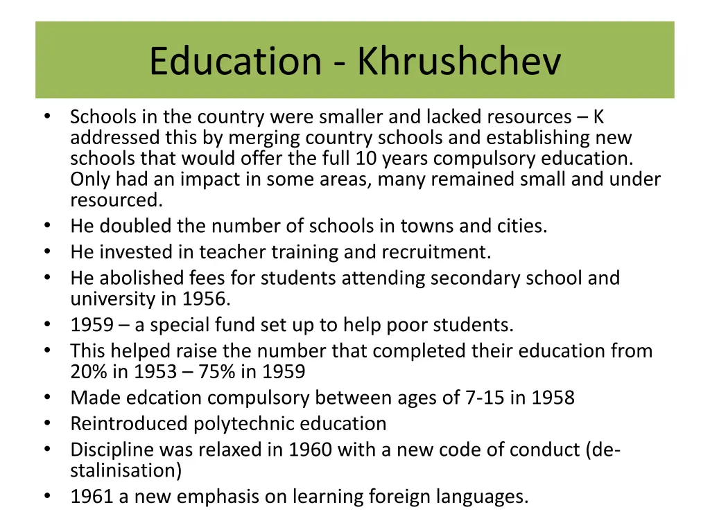 education khrushchev