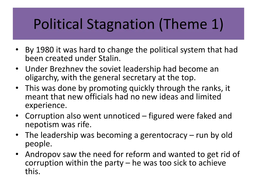 political stagnation theme 1