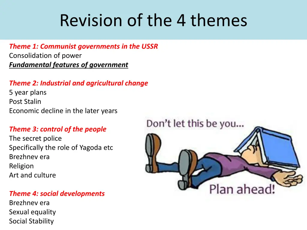 revision of the 4 themes