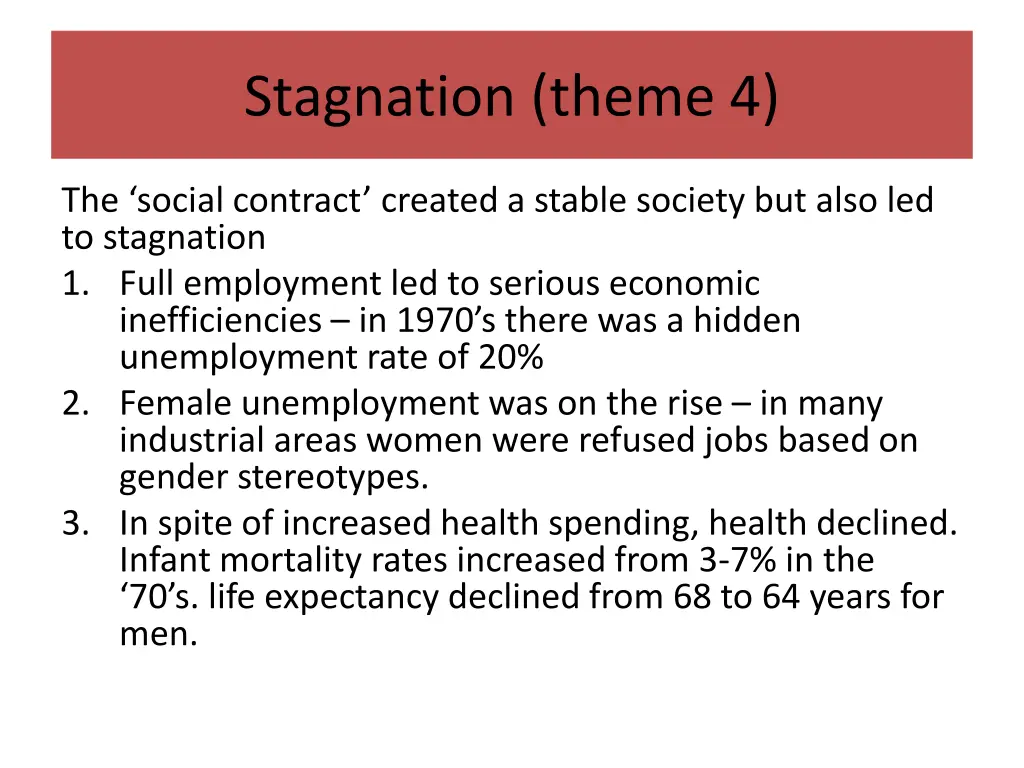 stagnation theme 4