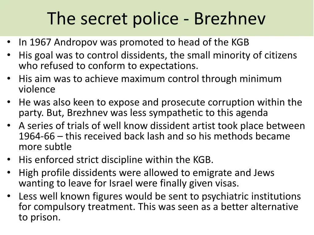the secret police brezhnev