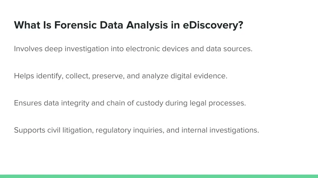 what is forensic data analysis in ediscovery
