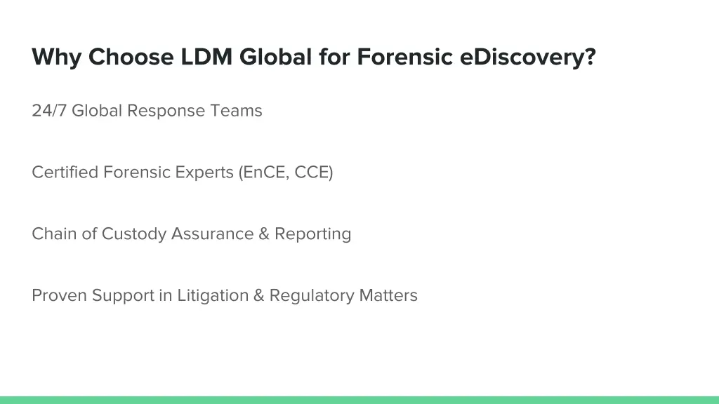 why choose ldm global for forensic ediscovery