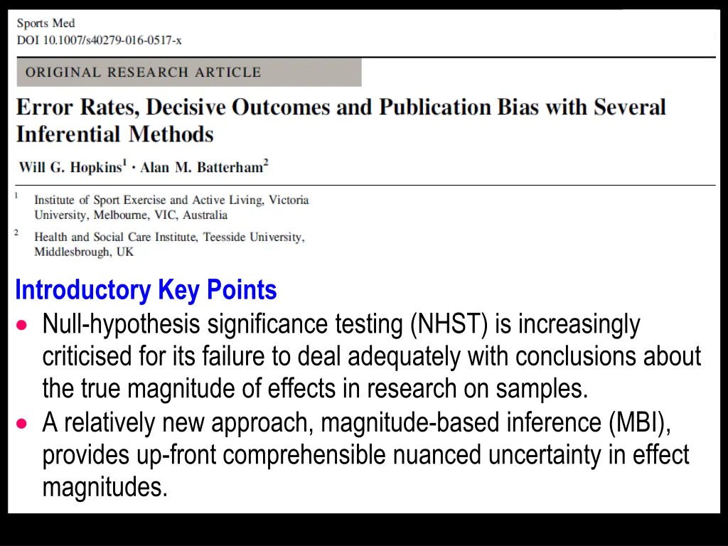 introductory key points null hypothesis