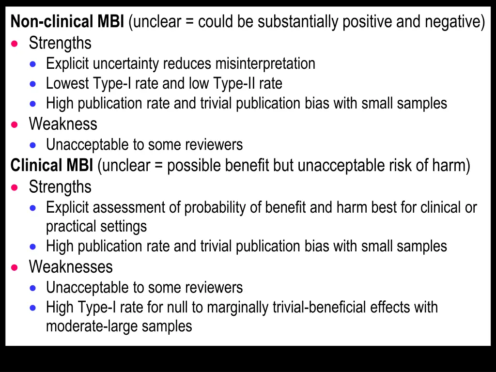 non clinical mbi unclear could be substantially