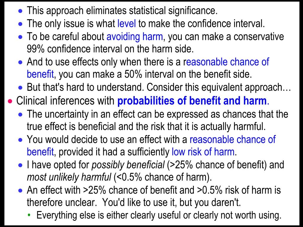 this approach eliminates statistical significance