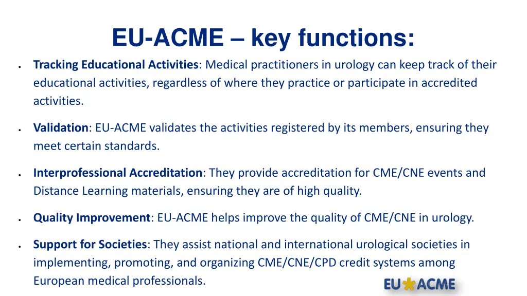 eu acme key functions