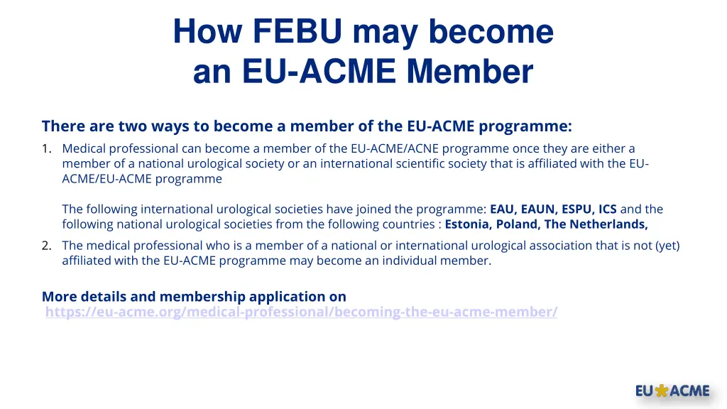how febu may become an eu acme member