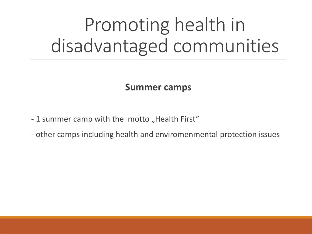 promoting health in disadvantaged communities 2