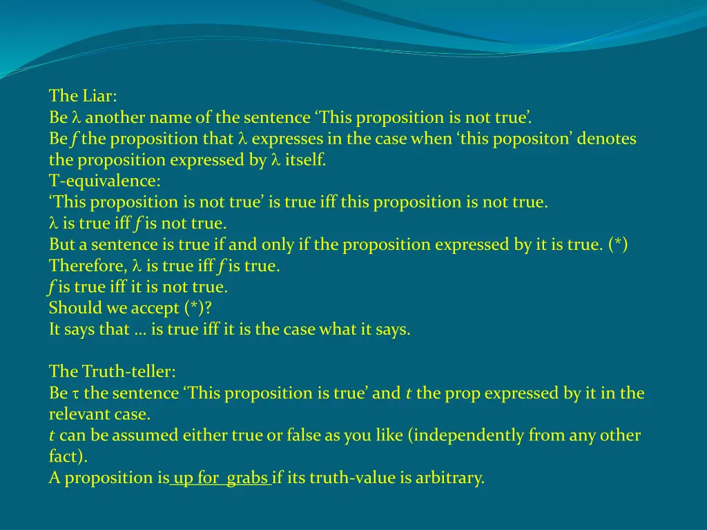 the liar be another name of the sentence this