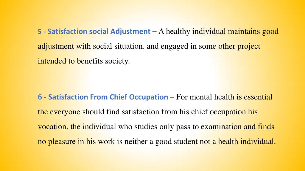 5 satisfaction social adjustment a healthy