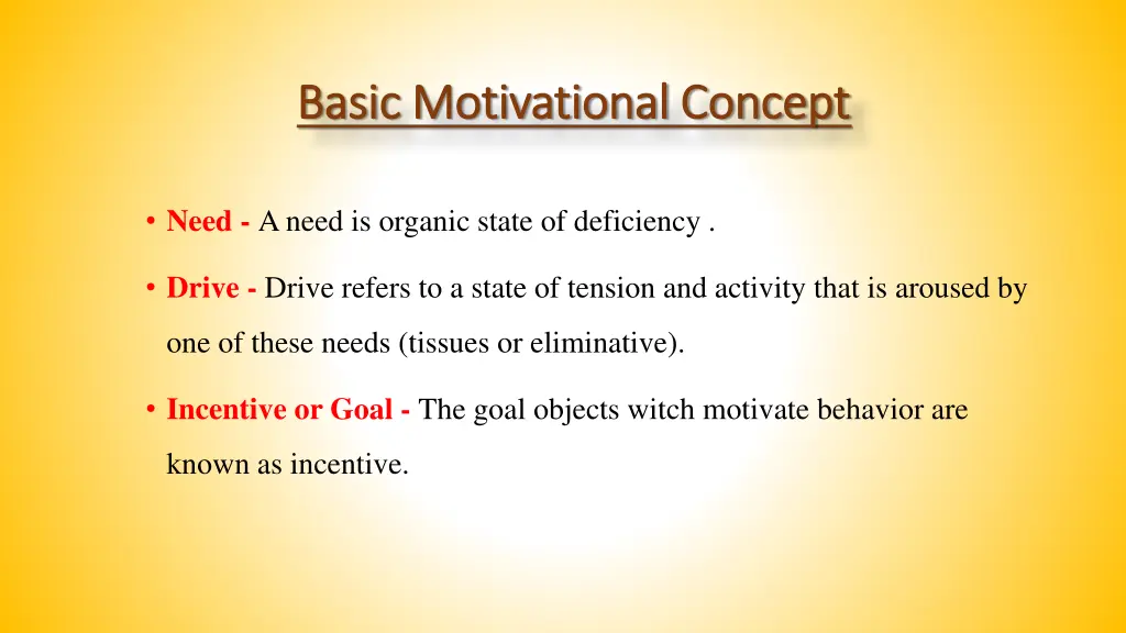 basic motivational concept basic motivational