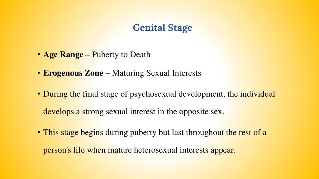 genital stage