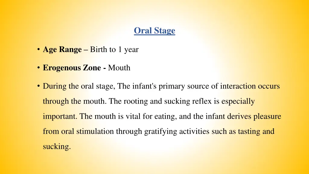 oral stage