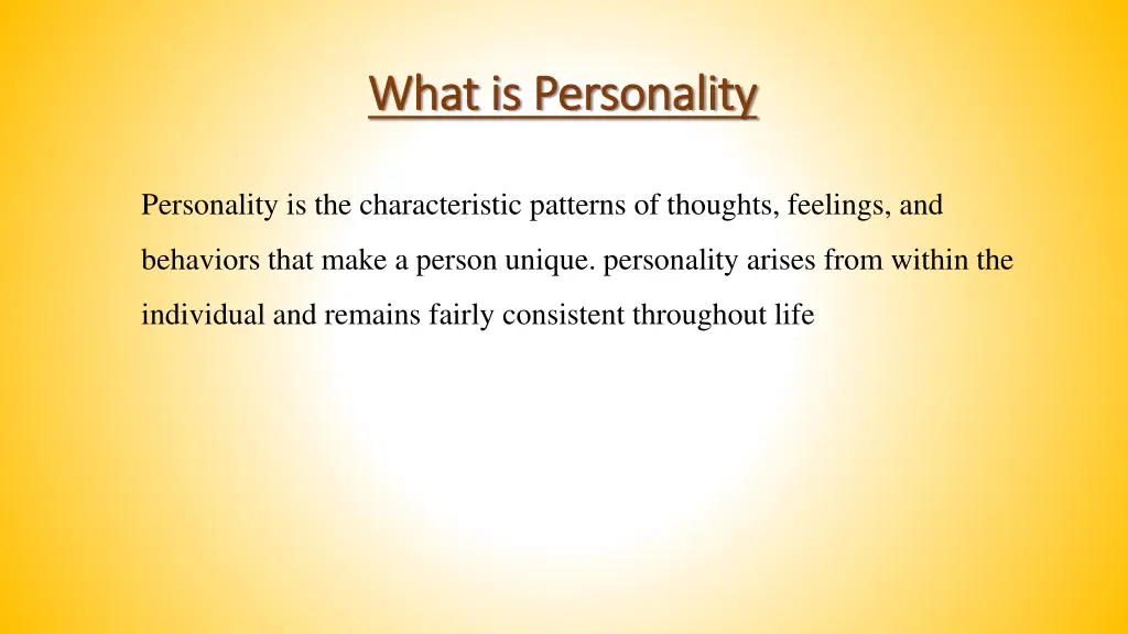 what is personality what is personality