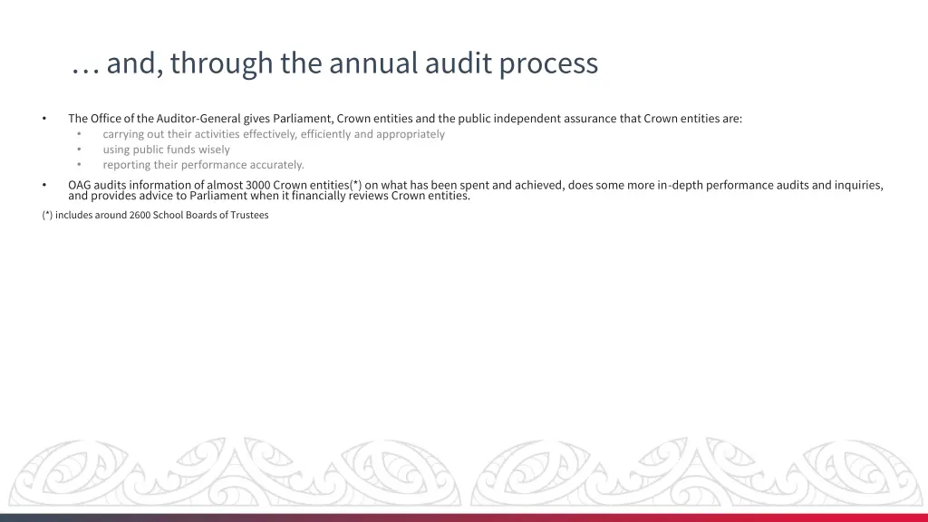 and through the annual audit process