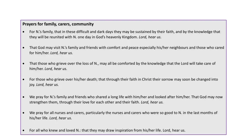prayers for family carers community