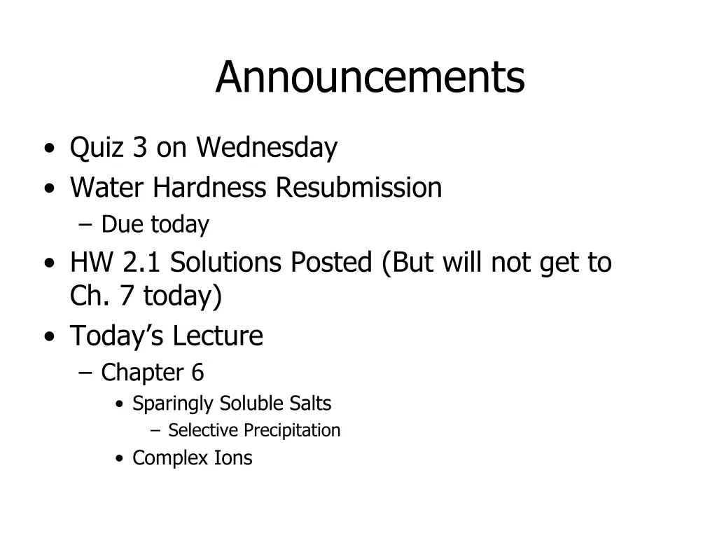 announcements