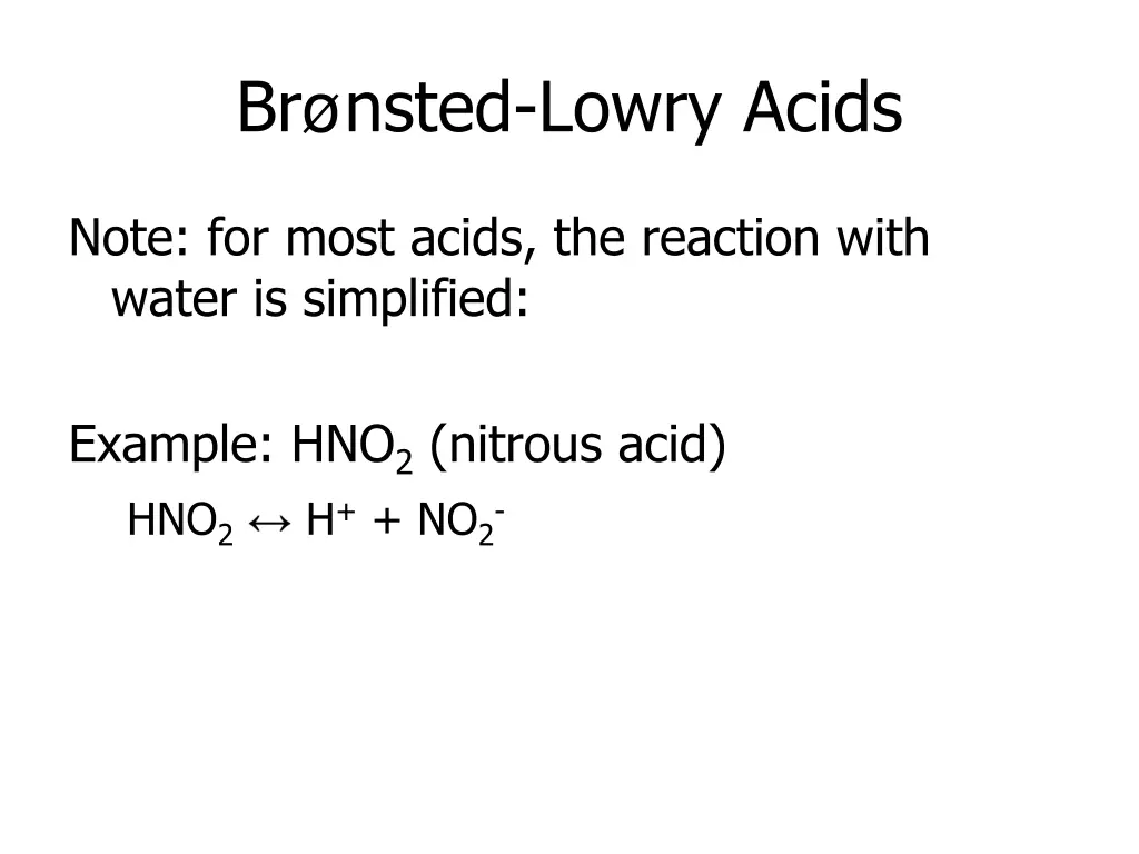 br nsted lowry acids