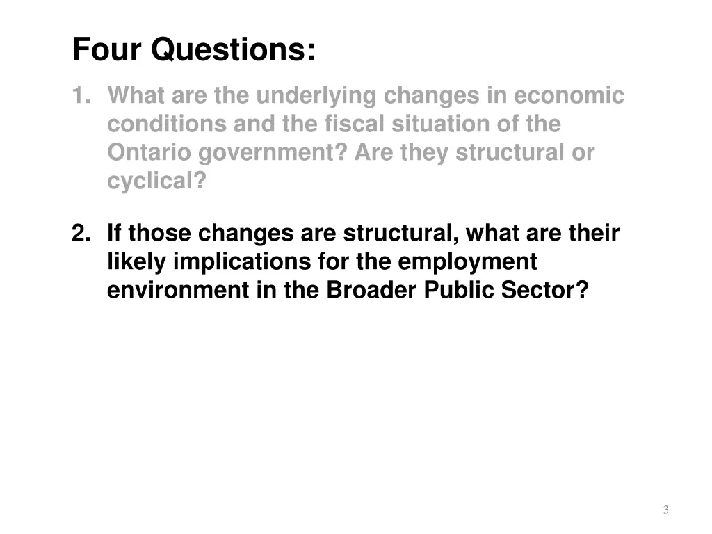 four questions 1