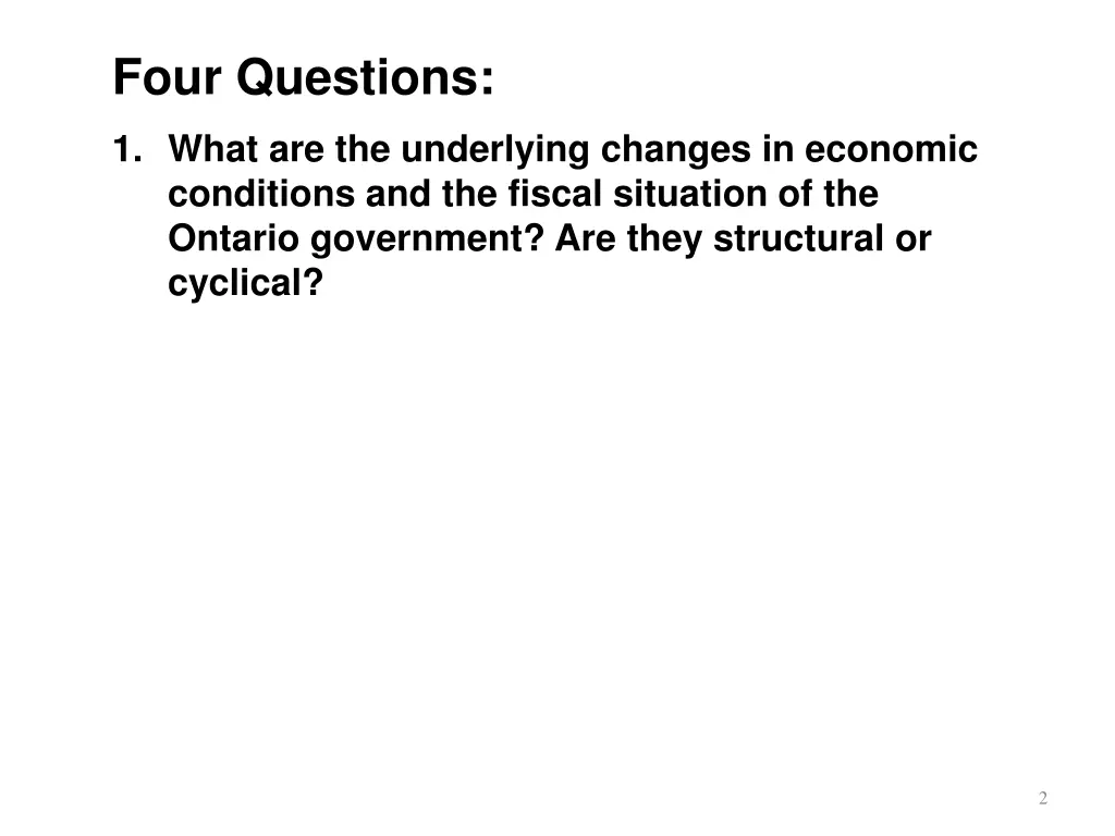 four questions