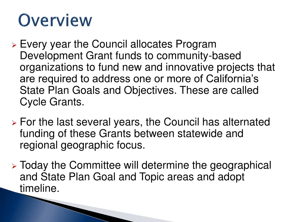 every year the council allocates program
