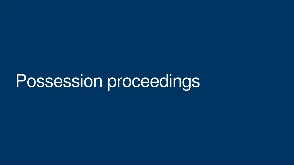 possession proceedings