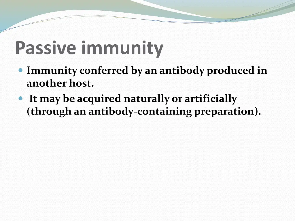 passive immunity