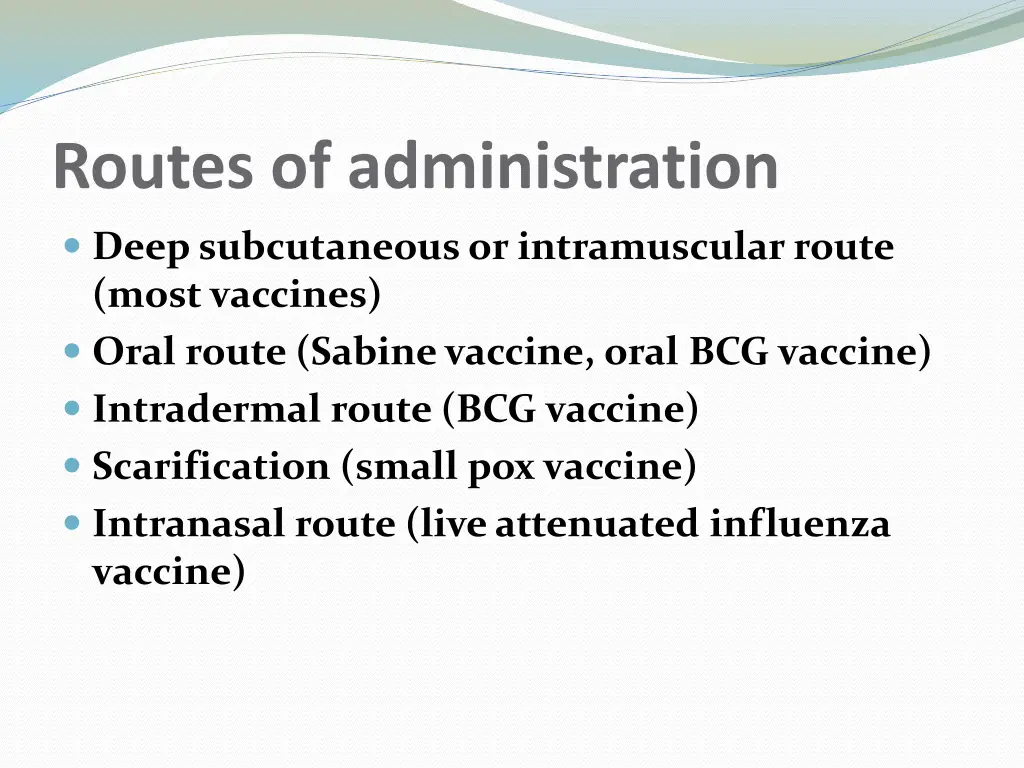 routes of administration