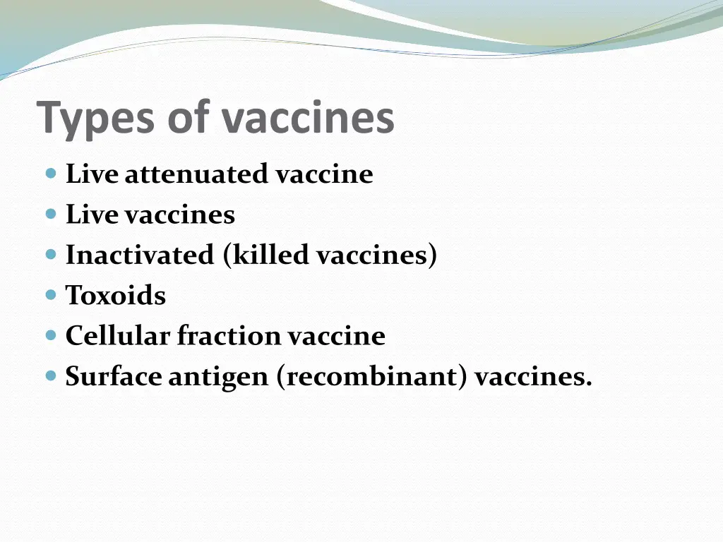 types of vaccines