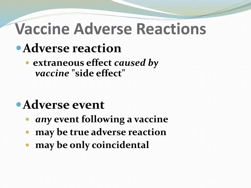 vaccine adverse reactions adverse reaction