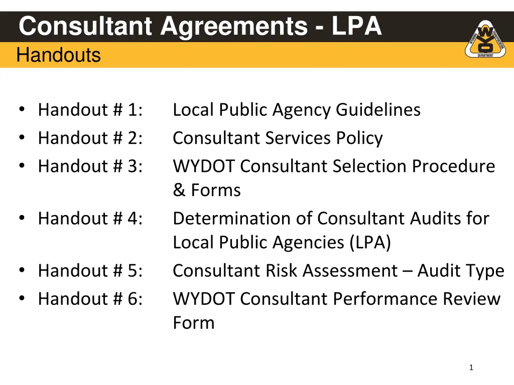 consultant agreements lpa handouts