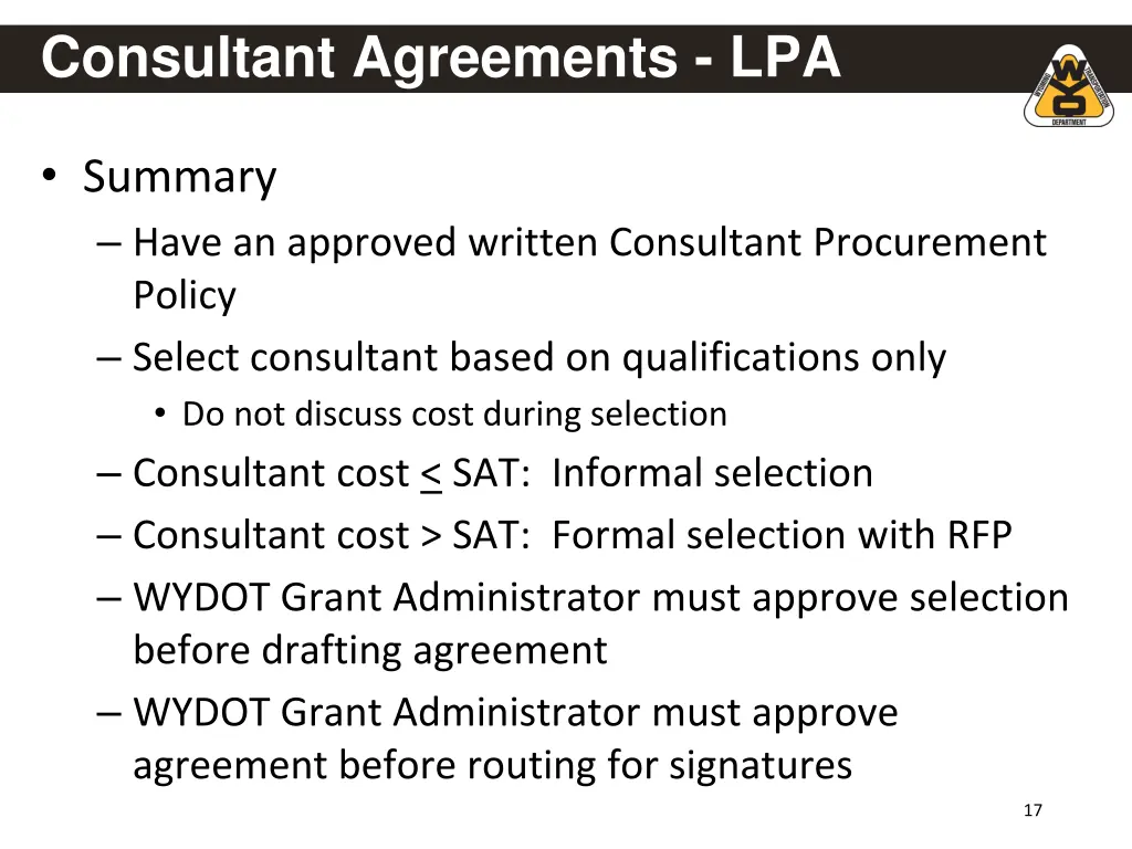consultant agreements lpa
