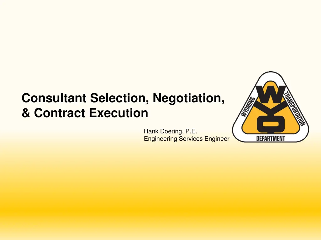 consultant selection negotiation contract