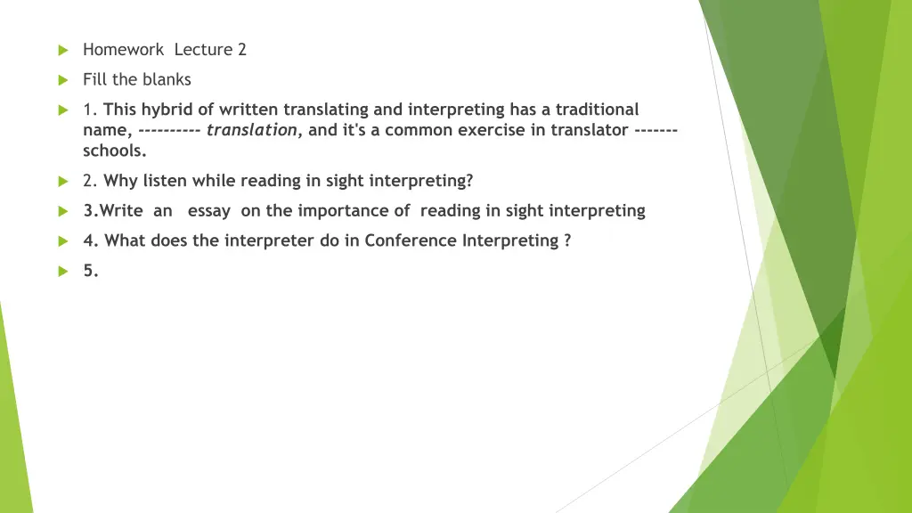 homework lecture 2