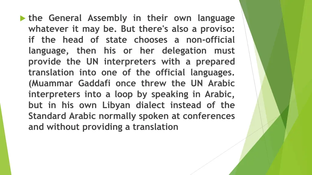 the general assembly in their own language
