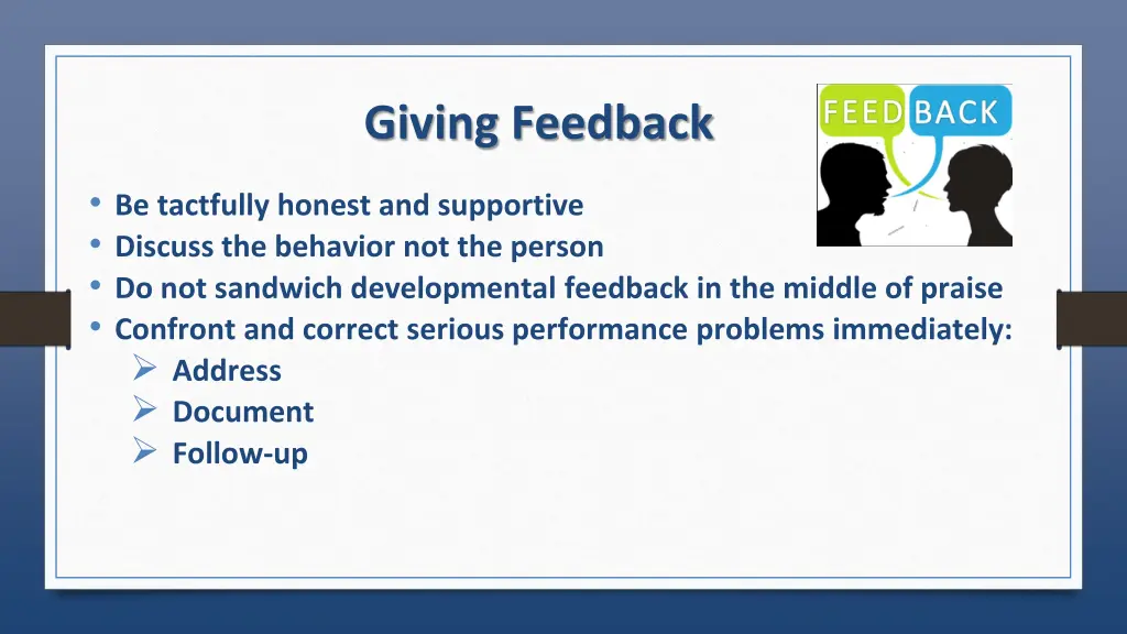 giving feedback