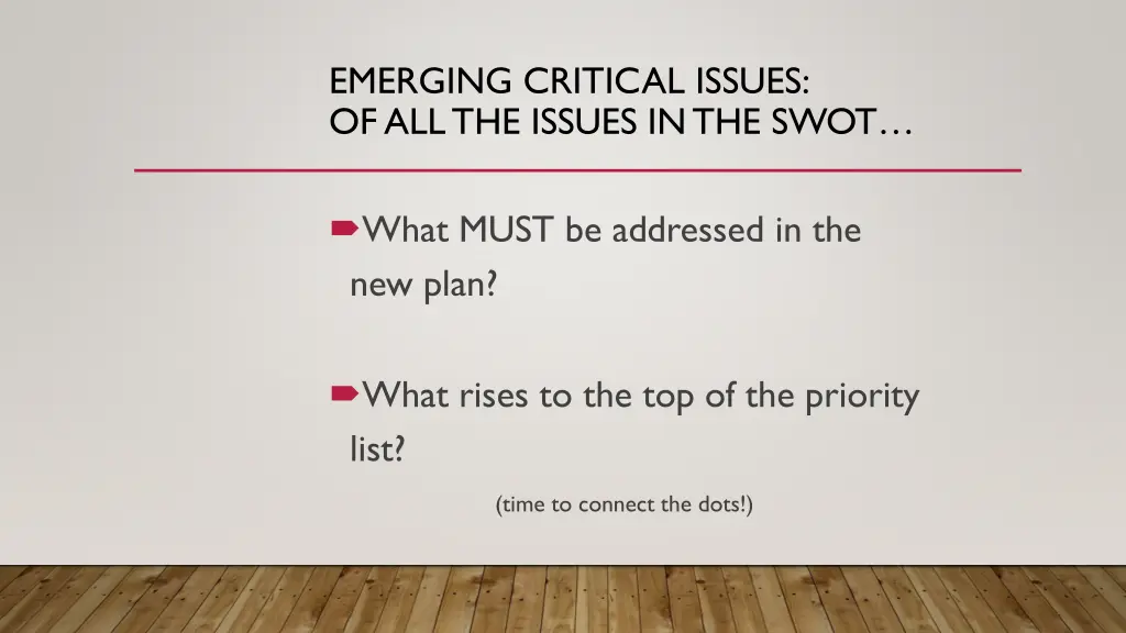 emerging critical issues of all the issues