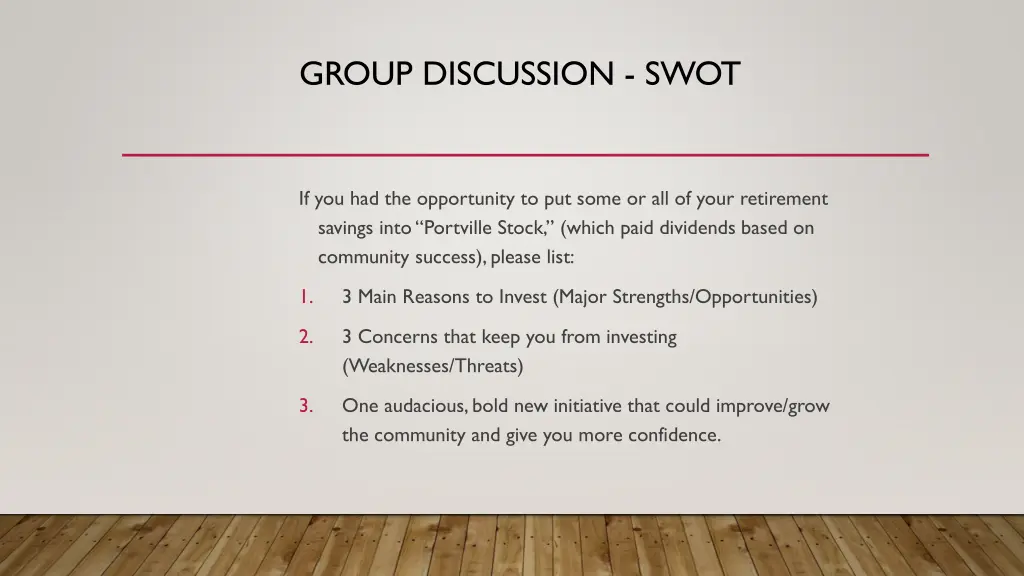 group discussion swot