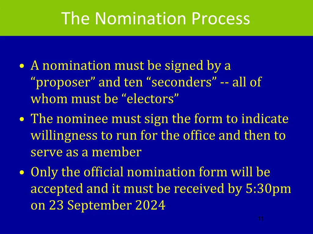 the nomination process