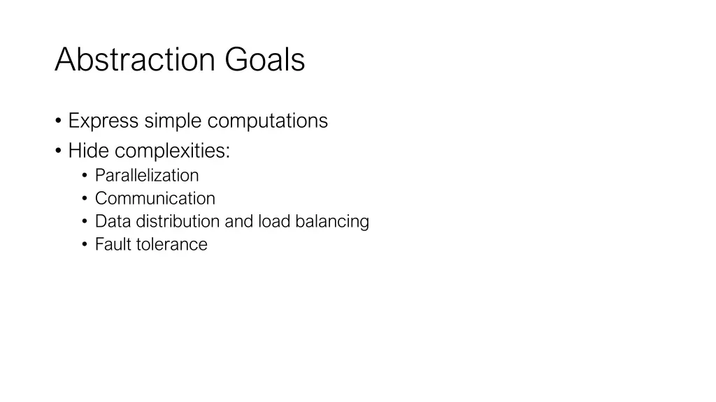 abstraction goals