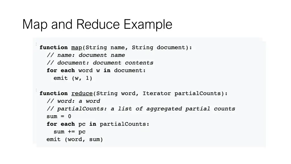 map and reduce example