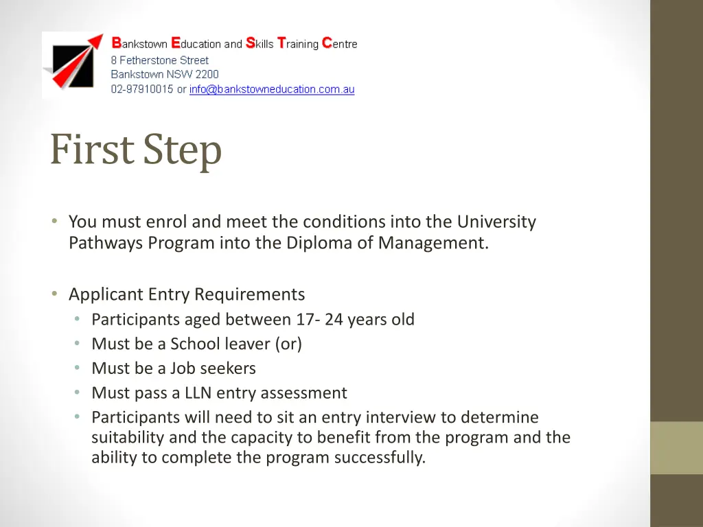 first step