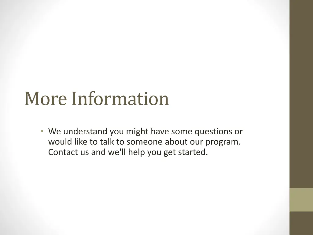 more information