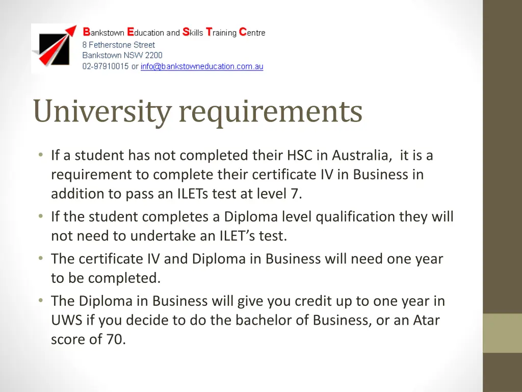 university requirements