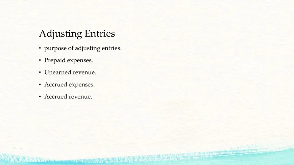 adjusting entries