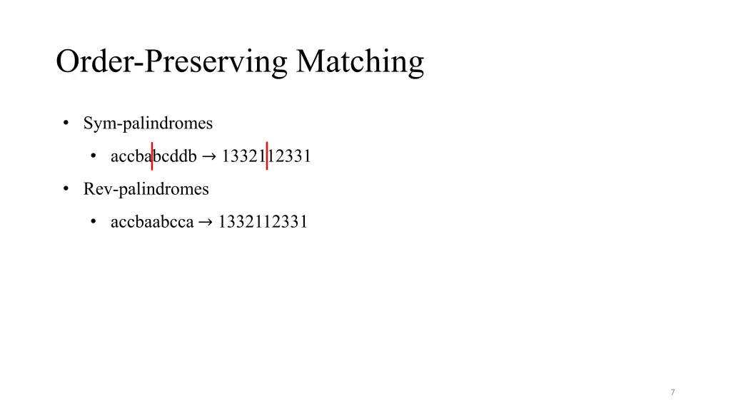 order preserving matching