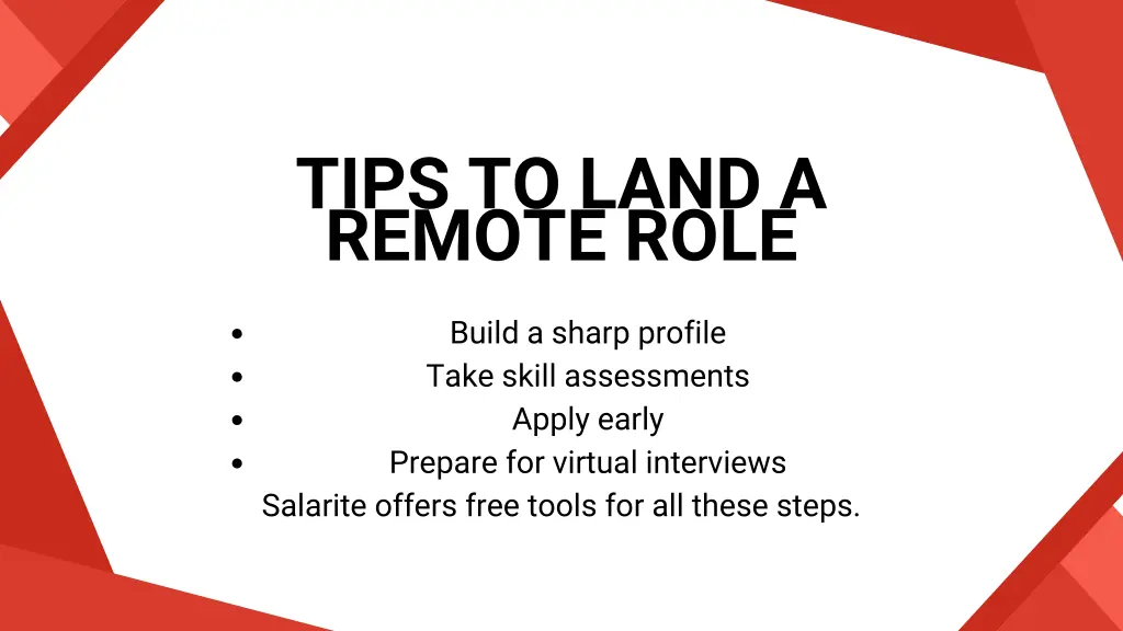 tips to land a remote role